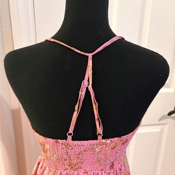 Free People Heat Wave Printed Pink Maxi Floral Dress Size XS - Picture 5 of 9